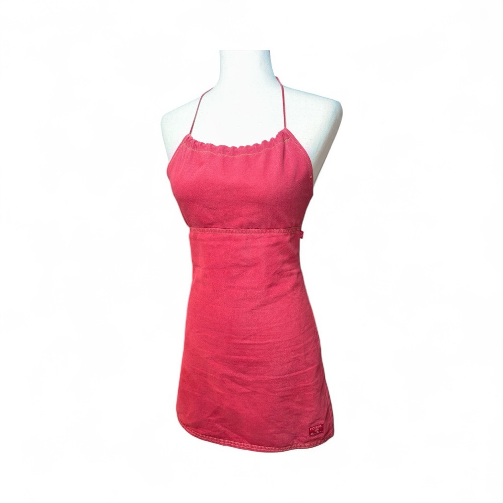 Hot Kiss Red soft Denim Mini Dress